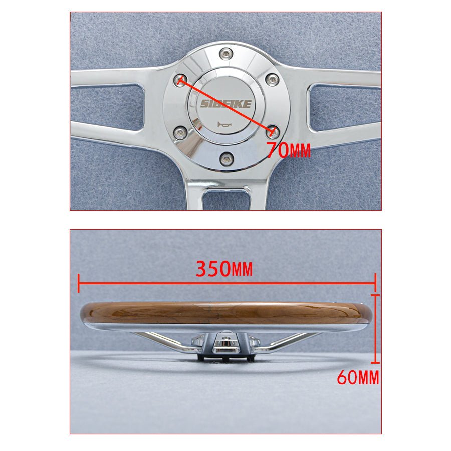 14" Wood Steering Wheel - Punk Wheels