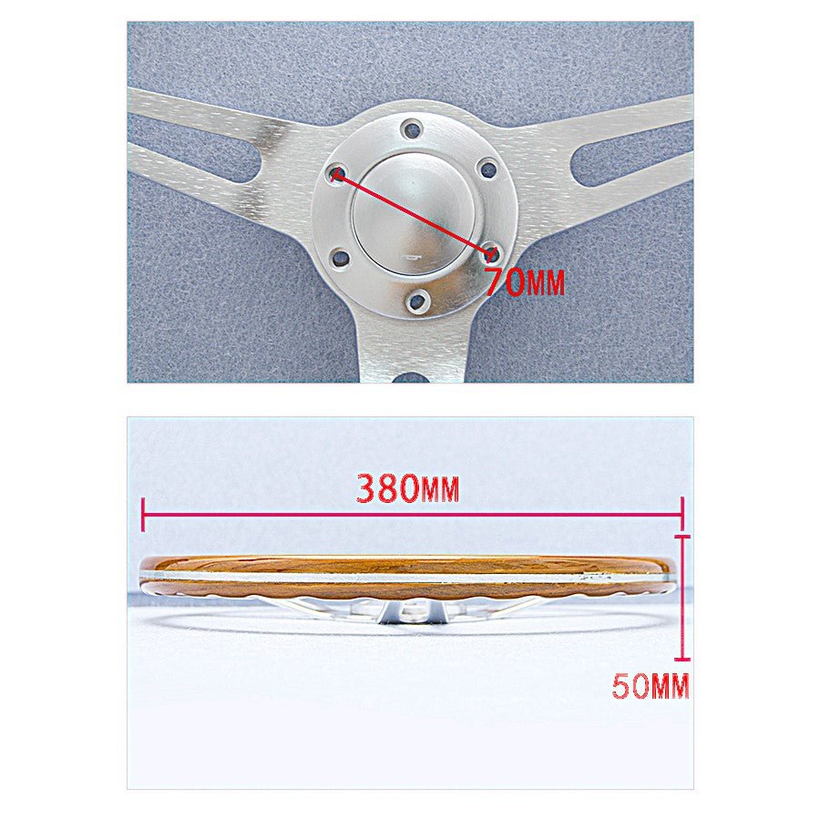 15" Wood Steering Wheel - Punk Wheels