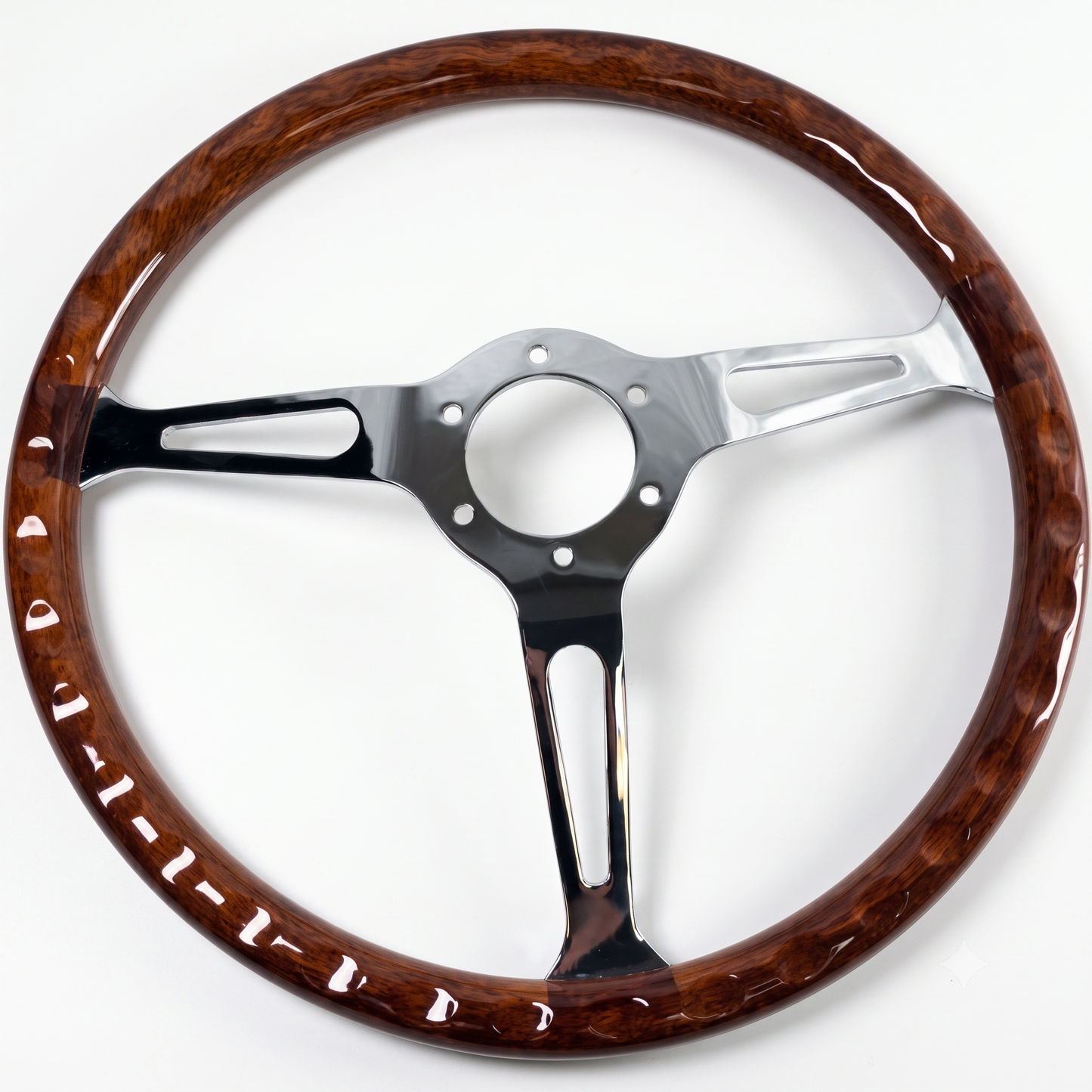 15" Classic Wood Steering Wheel For Ford Mustang