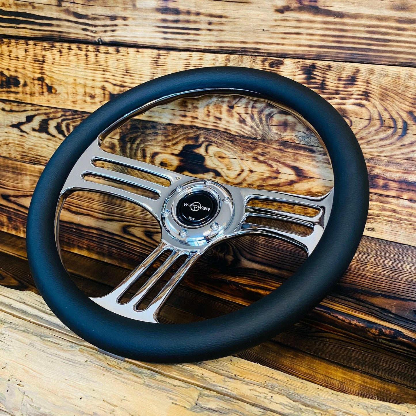 14" Leather Steering Wheel - Punk Wheels