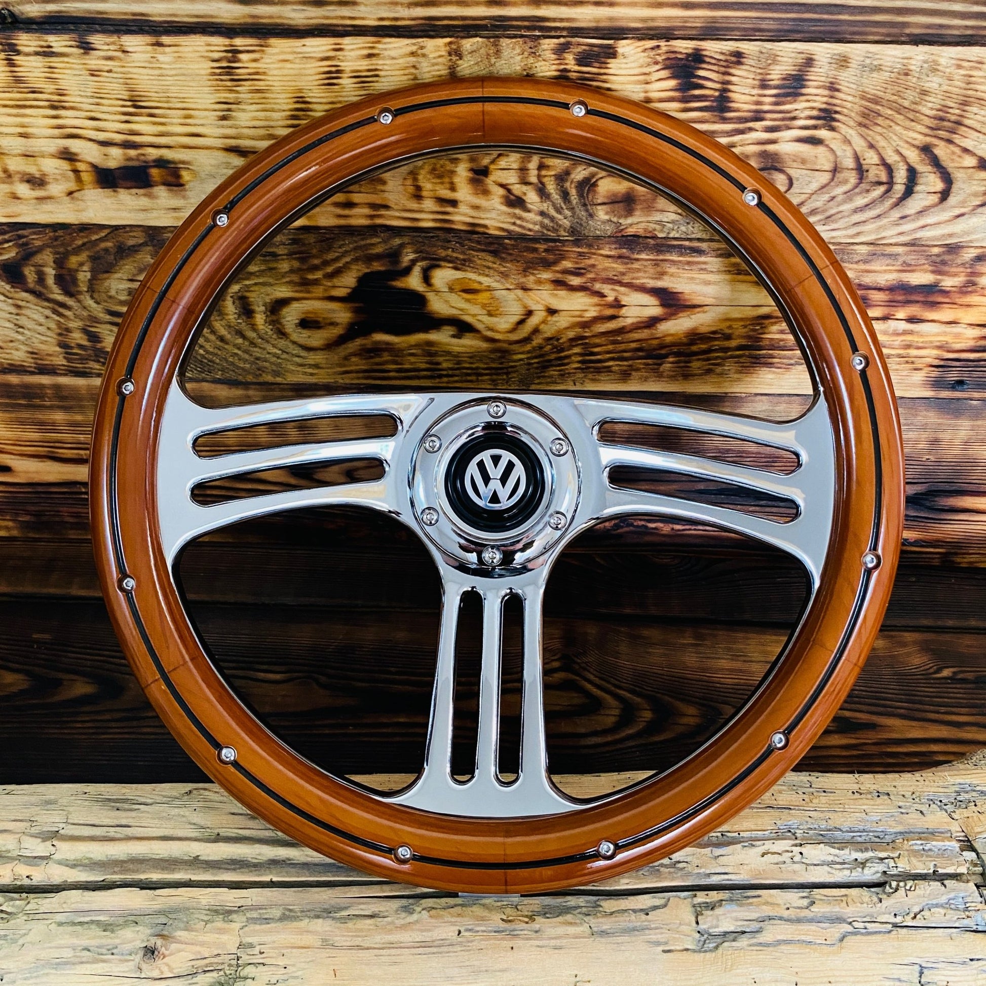 14" Classic Wood Steering Wheel For Classic VW - Punk Wheels