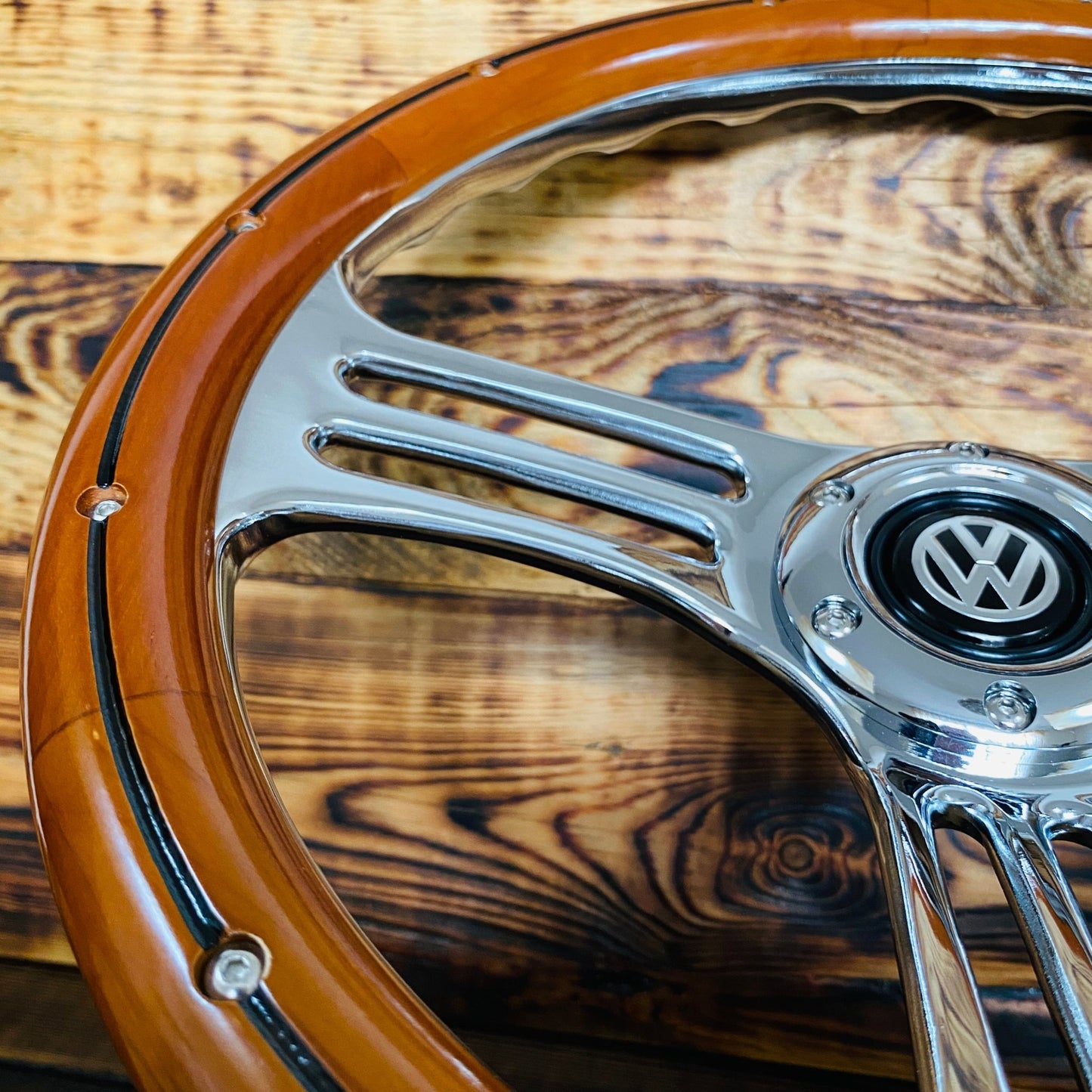 14" Classic Wood Steering Wheel For Classic VW - Punk Wheels