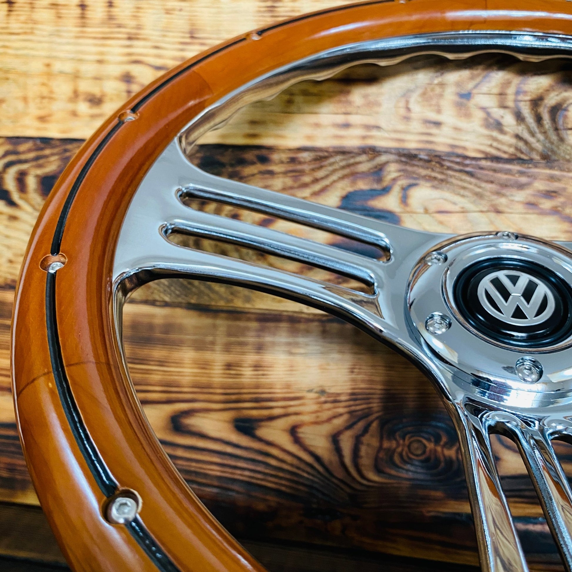14" Classic Wood Steering Wheel For Classic VW - Punk Wheels