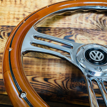 14" Classic Wood Steering Wheel For Classic VW - Punk Wheels