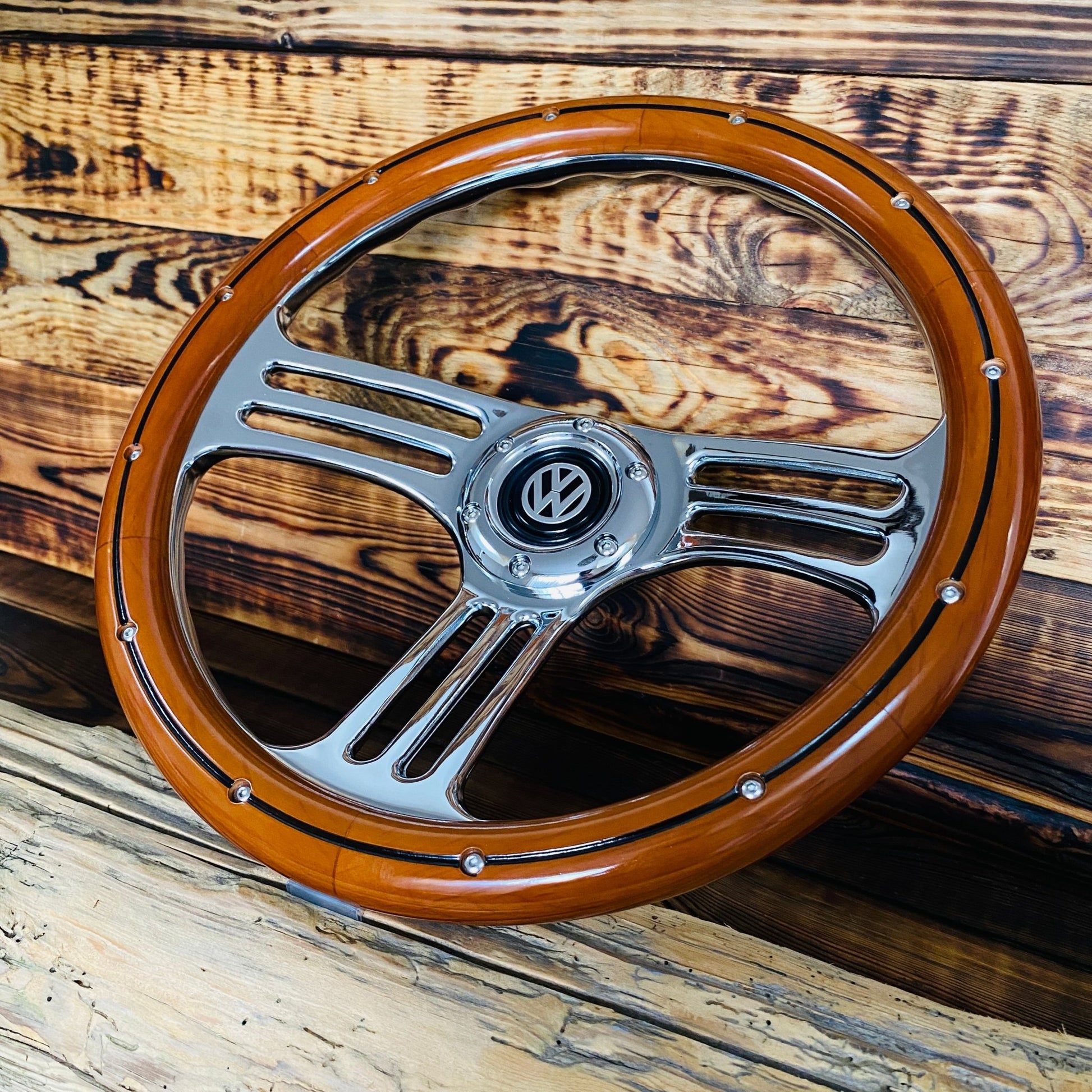 14" Classic Wood Steering Wheel For Classic VW - Punk Wheels