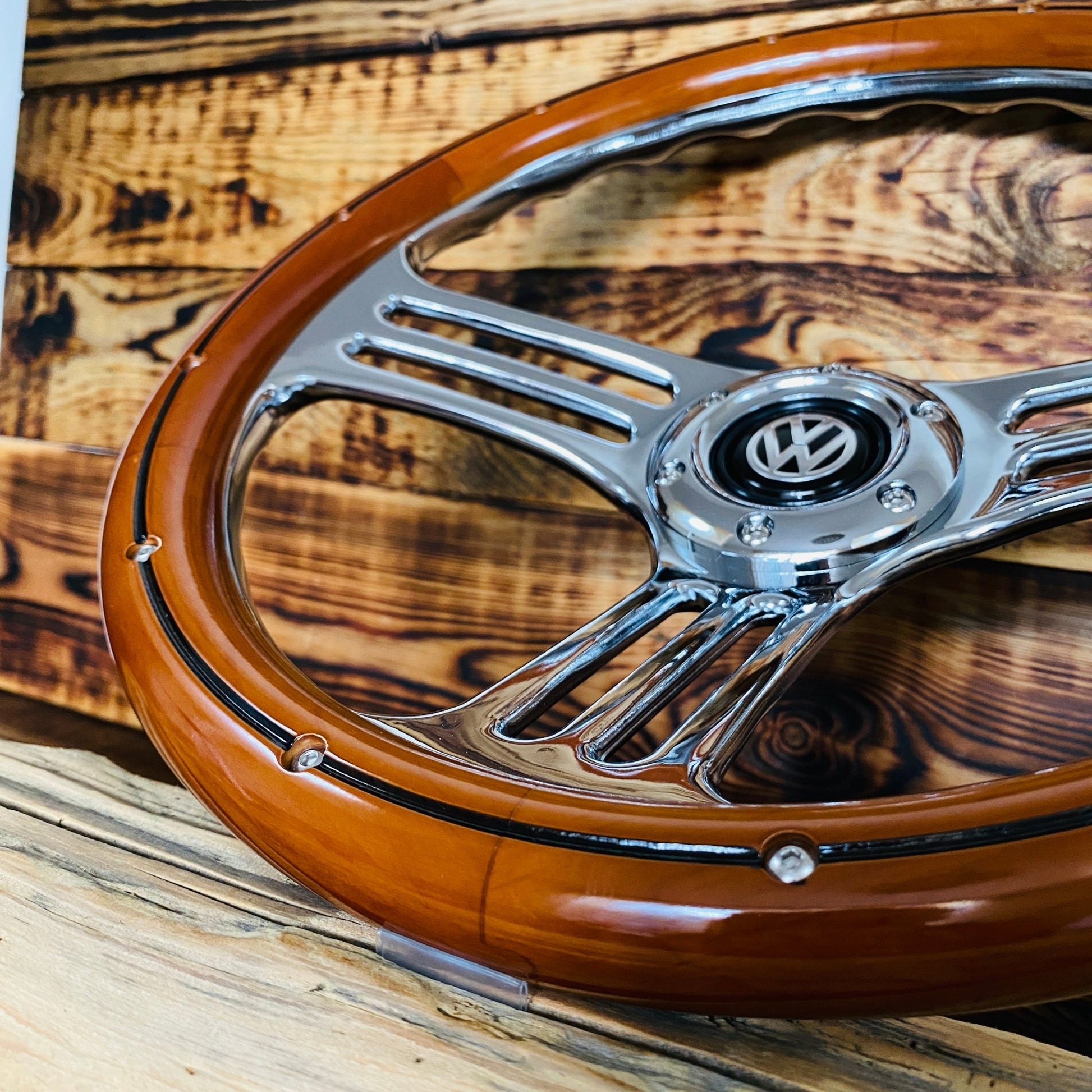14" Classic Wood Steering Wheel For Classic VW - Punk Wheels