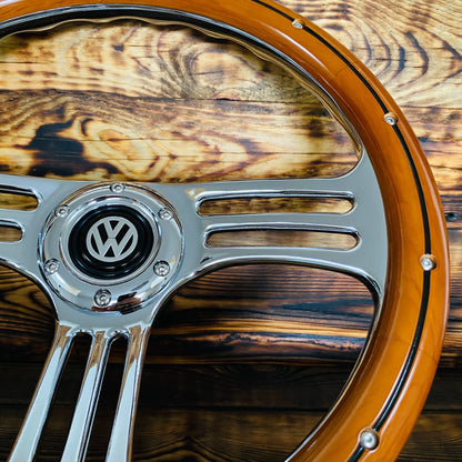 14" Classic Wood Steering Wheel For Classic VW - Punk Wheels