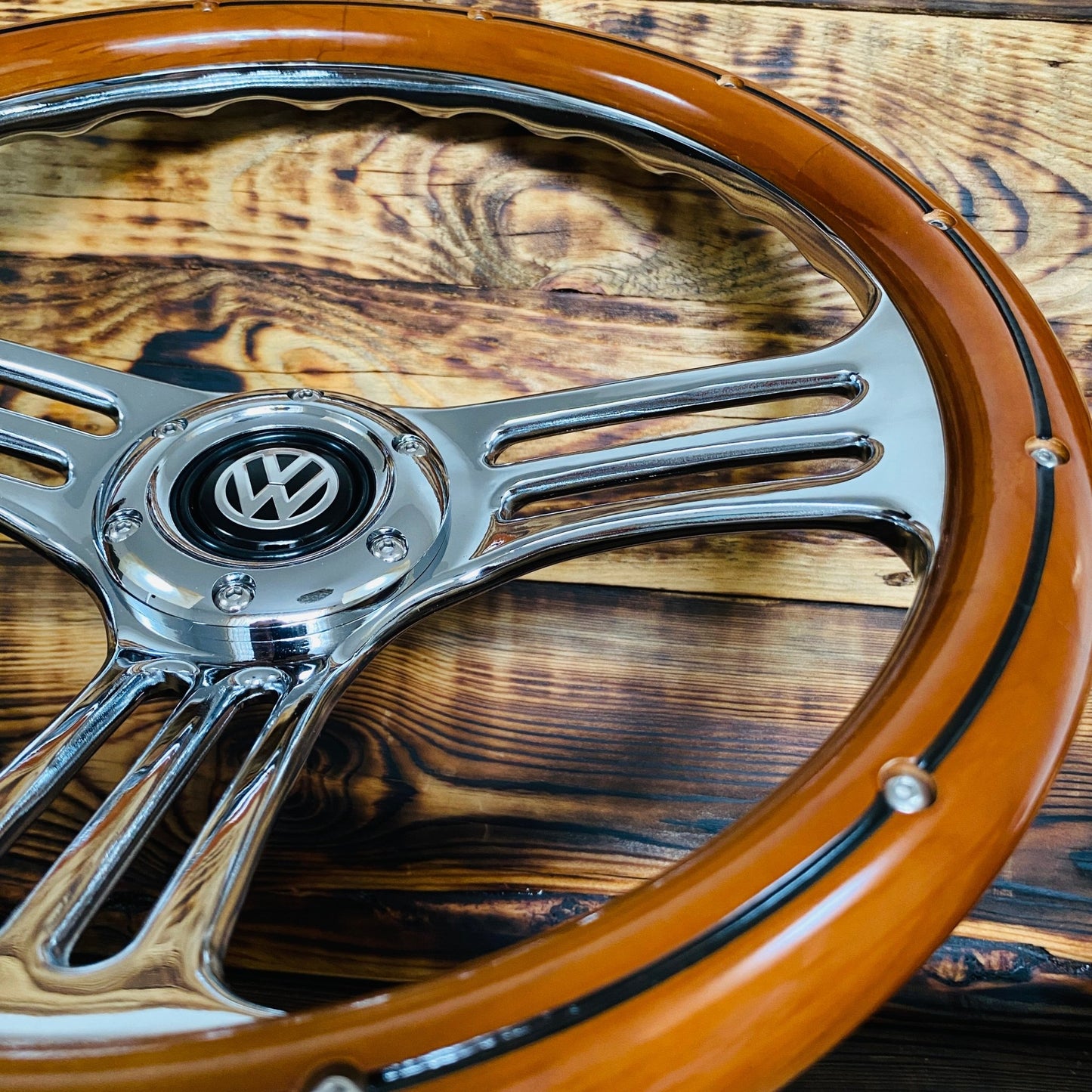 14" Classic Wood Steering Wheel For Classic VW - Punk Wheels