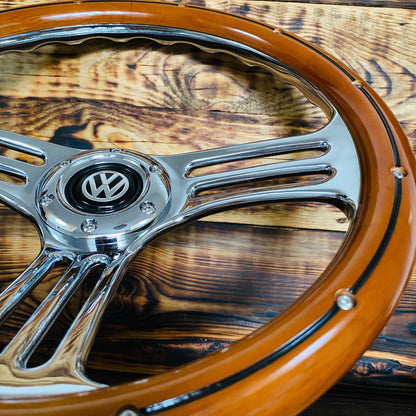 14" Classic Wood Steering Wheel For Classic VW - Punk Wheels