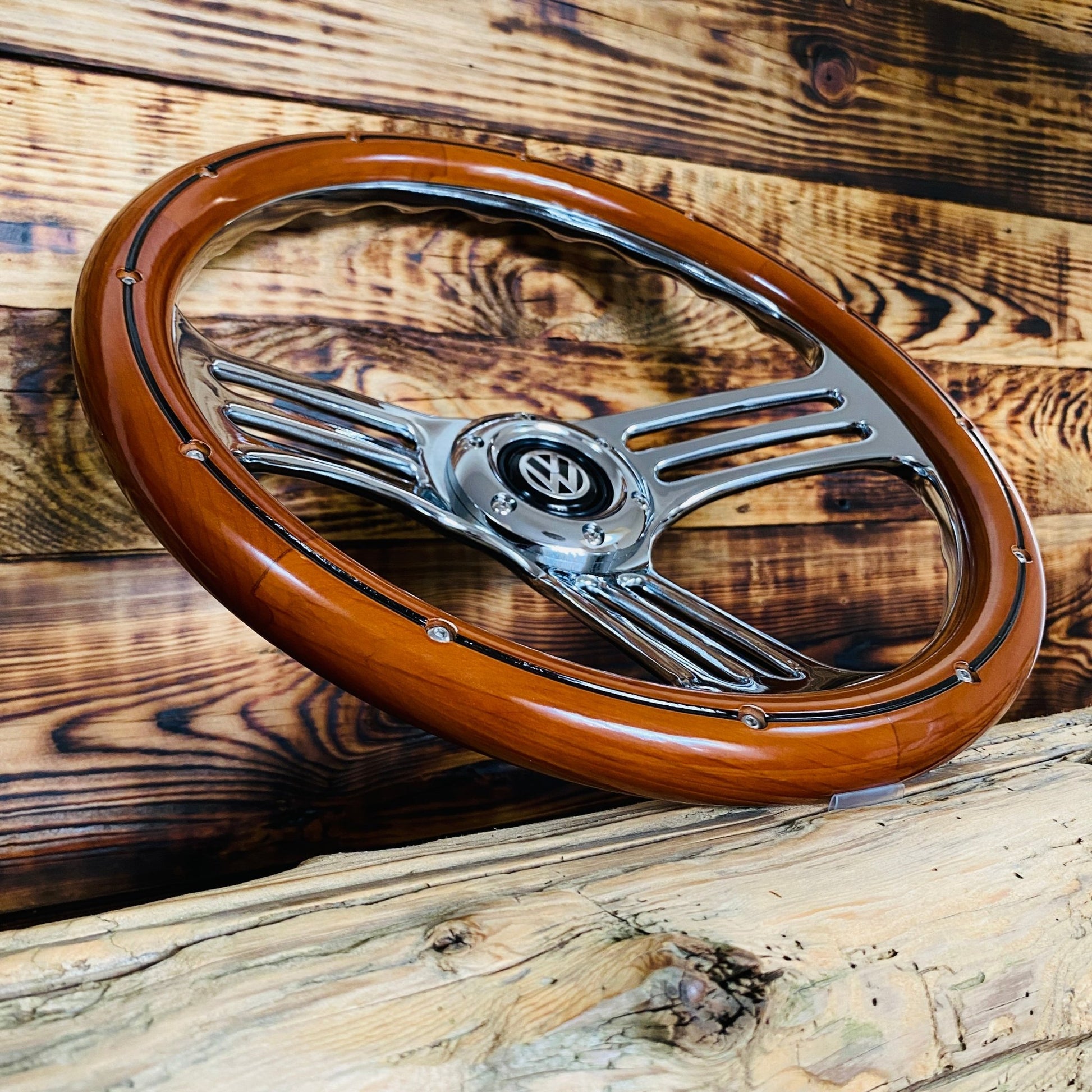 14" Classic Wood Steering Wheel For Classic VW - Punk Wheels