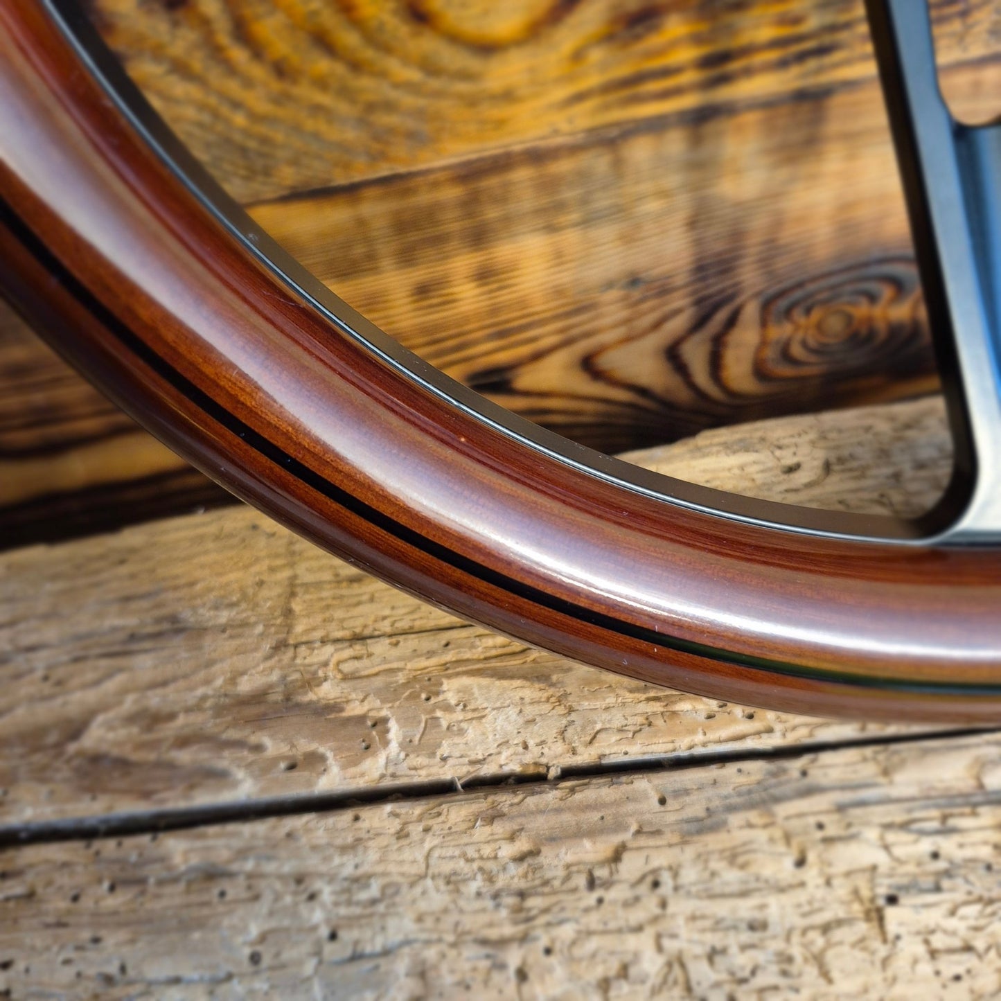 14" Classic Wood Steering Wheel For Ford Mustang - Punk Wheels
