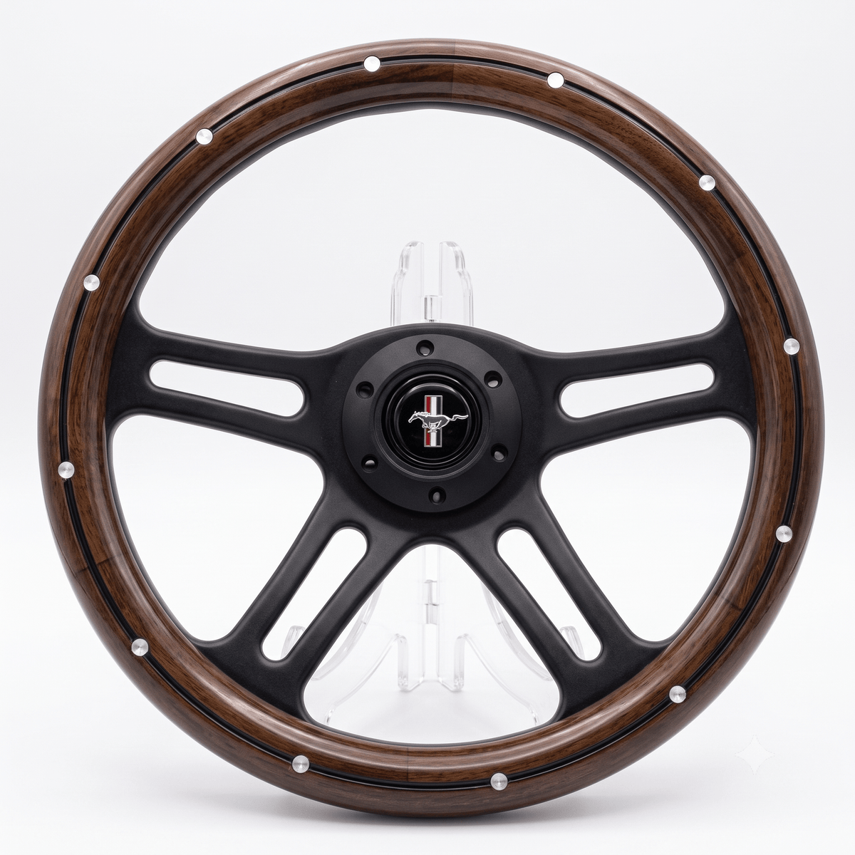 14" Classic Wood Steering Wheel For Ford Mustang - Punk Wheels