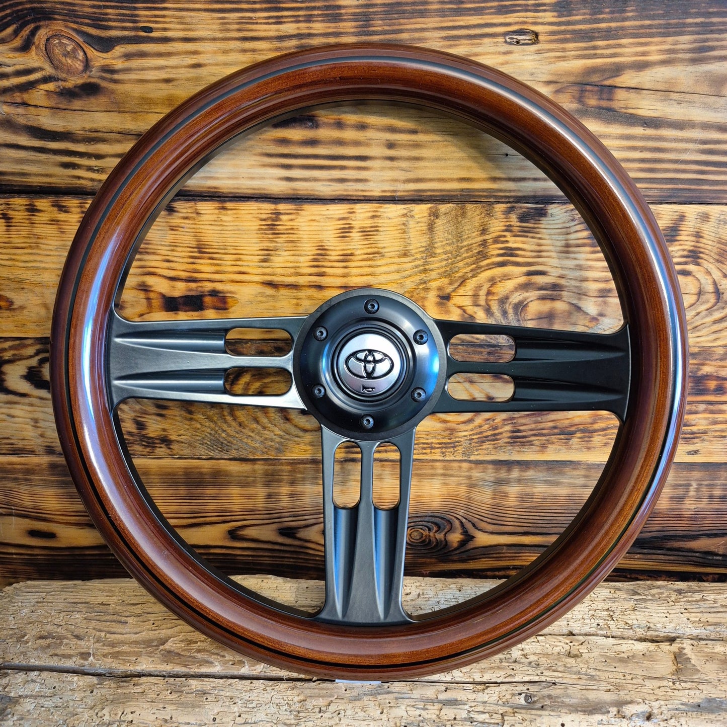 14" Classic Wood Steering Wheel For Toyota - Punk Wheels