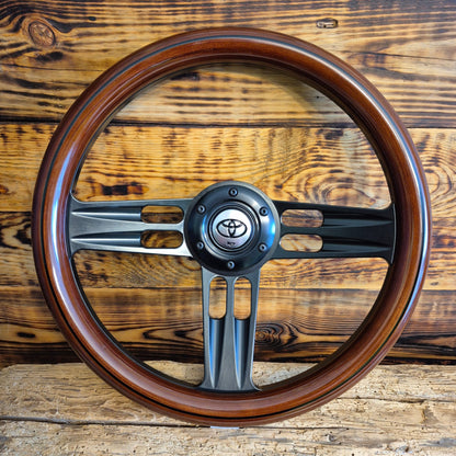 14" Classic Wood Steering Wheel For Toyota - Punk Wheels