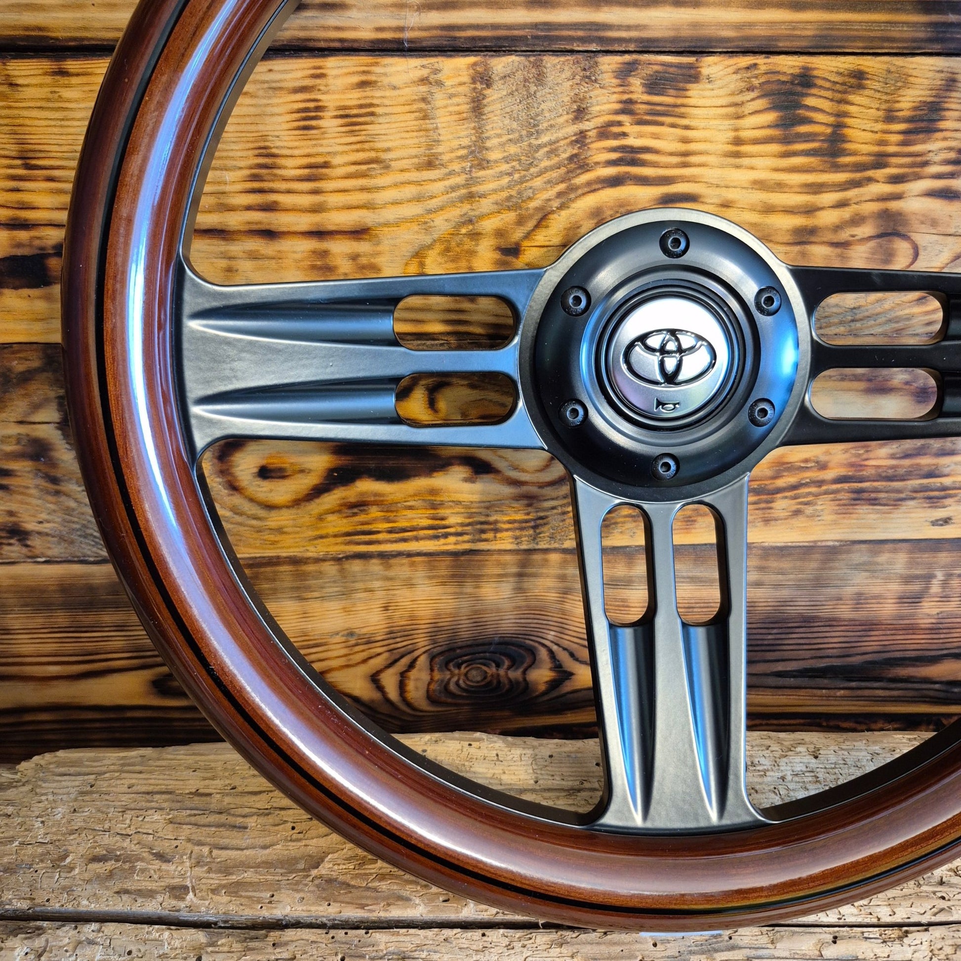 14" Classic Wood Steering Wheel For Toyota - Punk Wheels