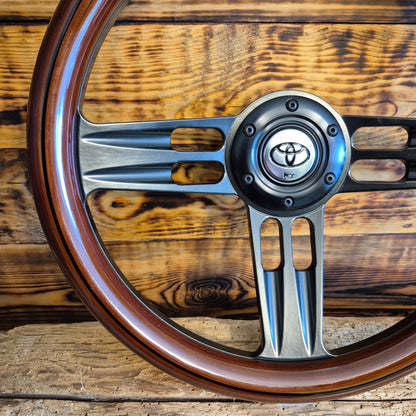 14" Classic Wood Steering Wheel For Toyota - Punk Wheels