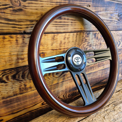 14" Classic Wood Steering Wheel For Toyota - Punk Wheels