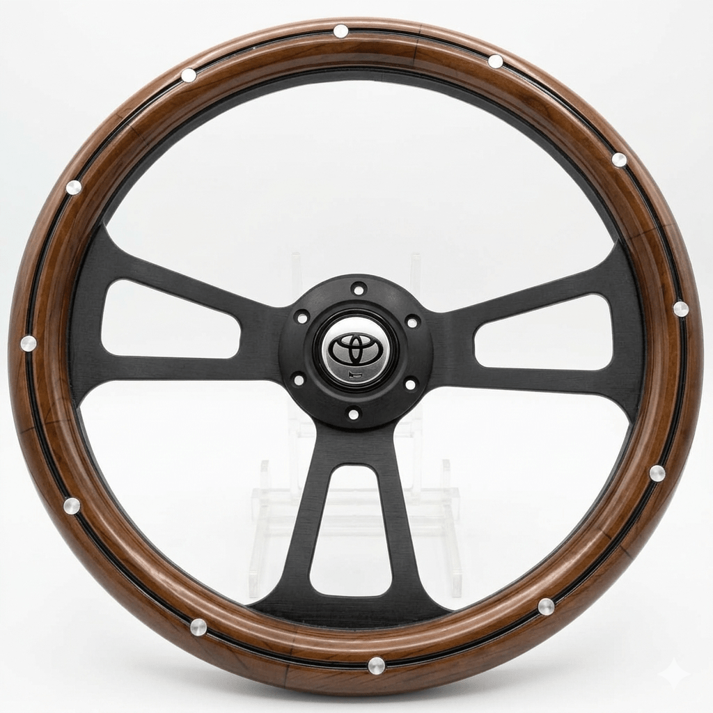 14" Classic Wood Steering Wheel For Toyota - Punk Wheels