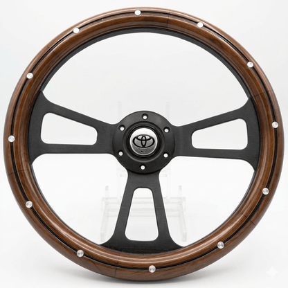 14" Classic Wood Steering Wheel For Toyota - Punk Wheels