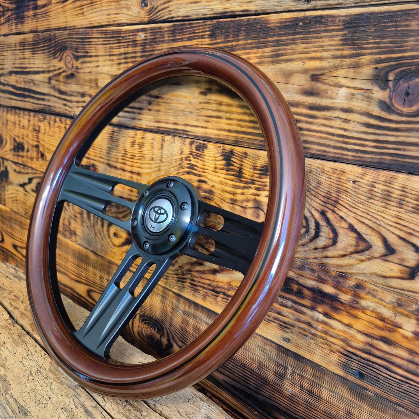 14" Classic Wood Steering Wheel For Toyota - Punk Wheels