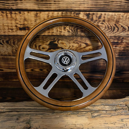 14" Classic Wood Steering Wheel For Volkswagen - Punk Wheels