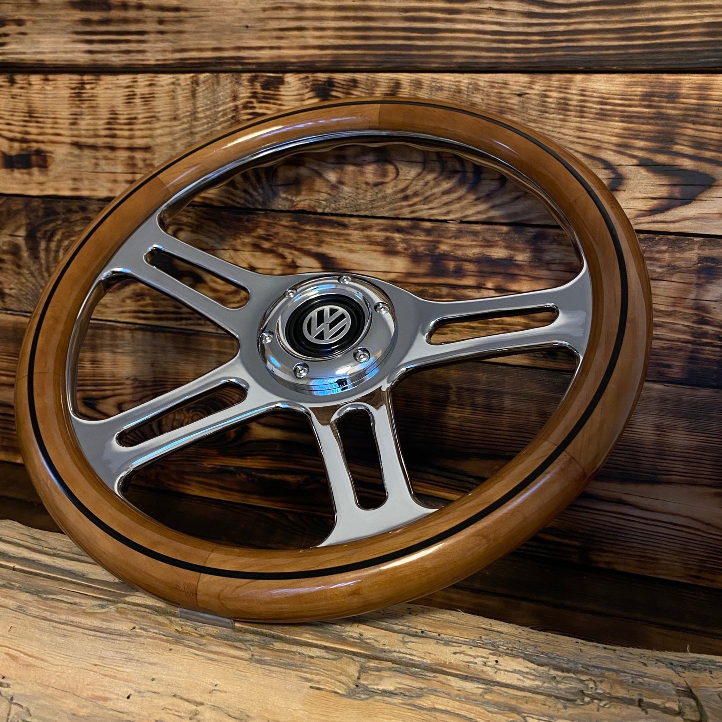 14" Classic Wood Steering Wheel For Volkswagen - Punk Wheels