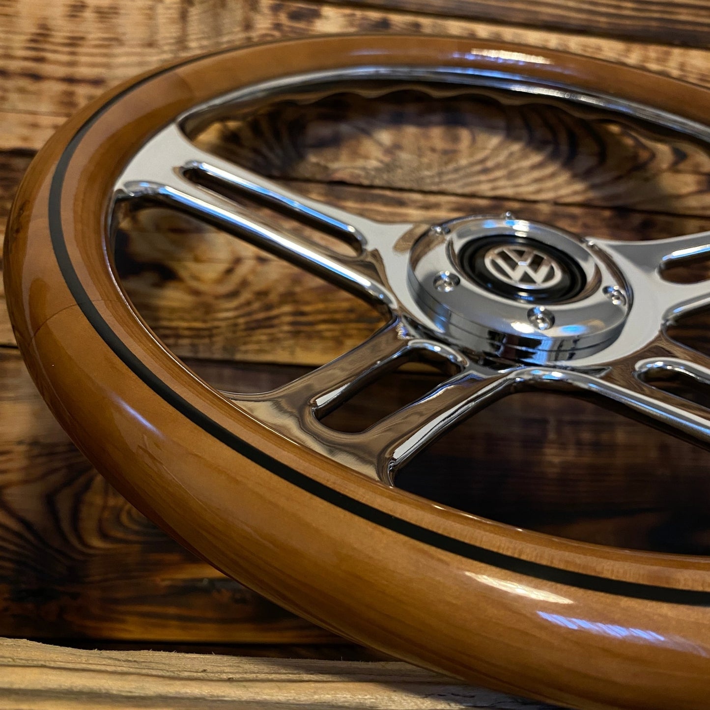 14" Classic Wood Steering Wheel For Volkswagen - Punk Wheels