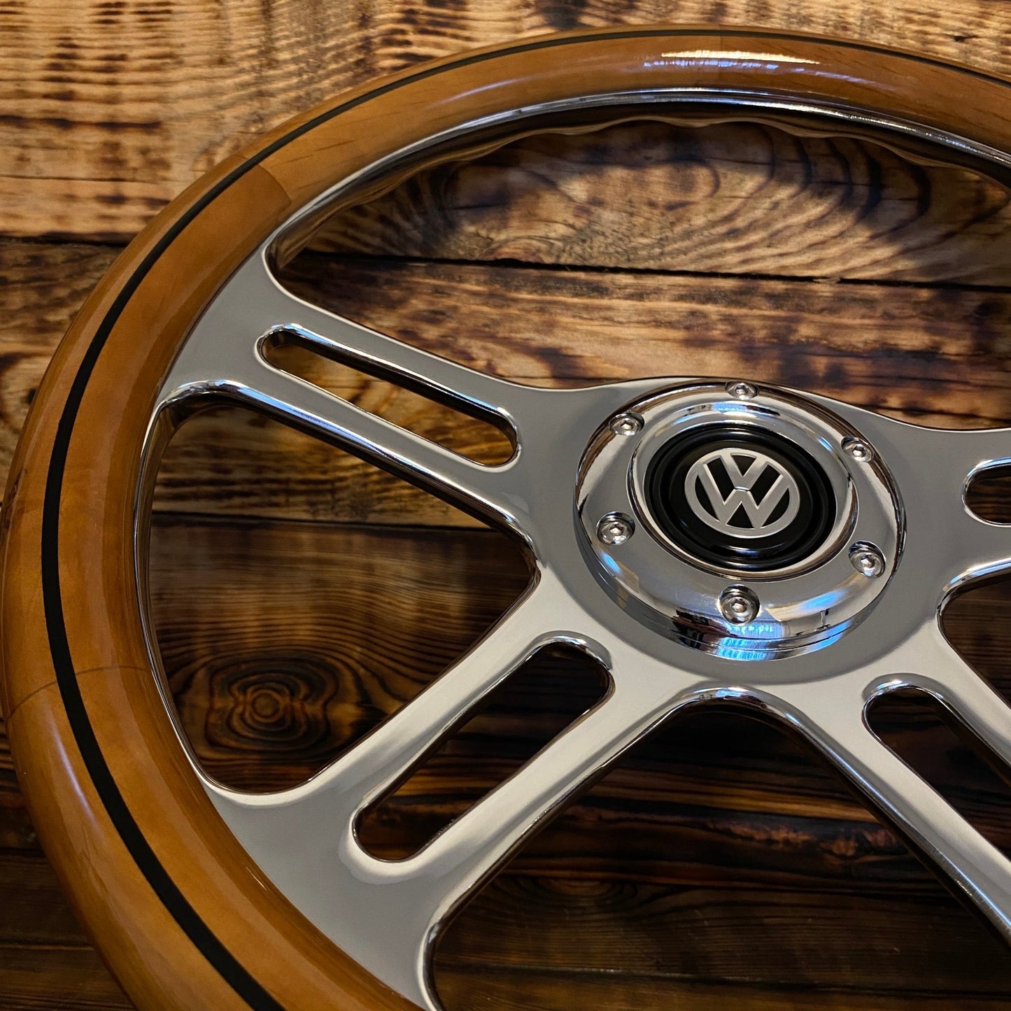 14" Classic Wood Steering Wheel For Volkswagen - Punk Wheels