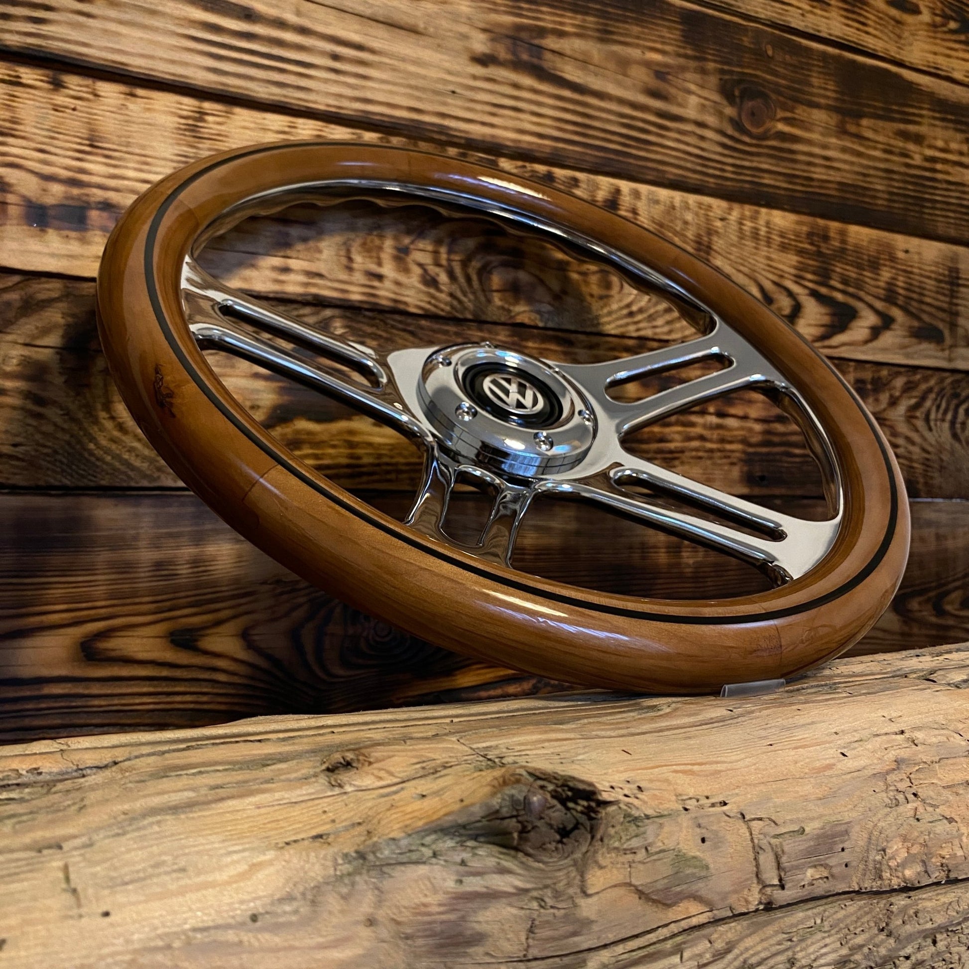 14" Classic Wood Steering Wheel For Volkswagen - Punk Wheels
