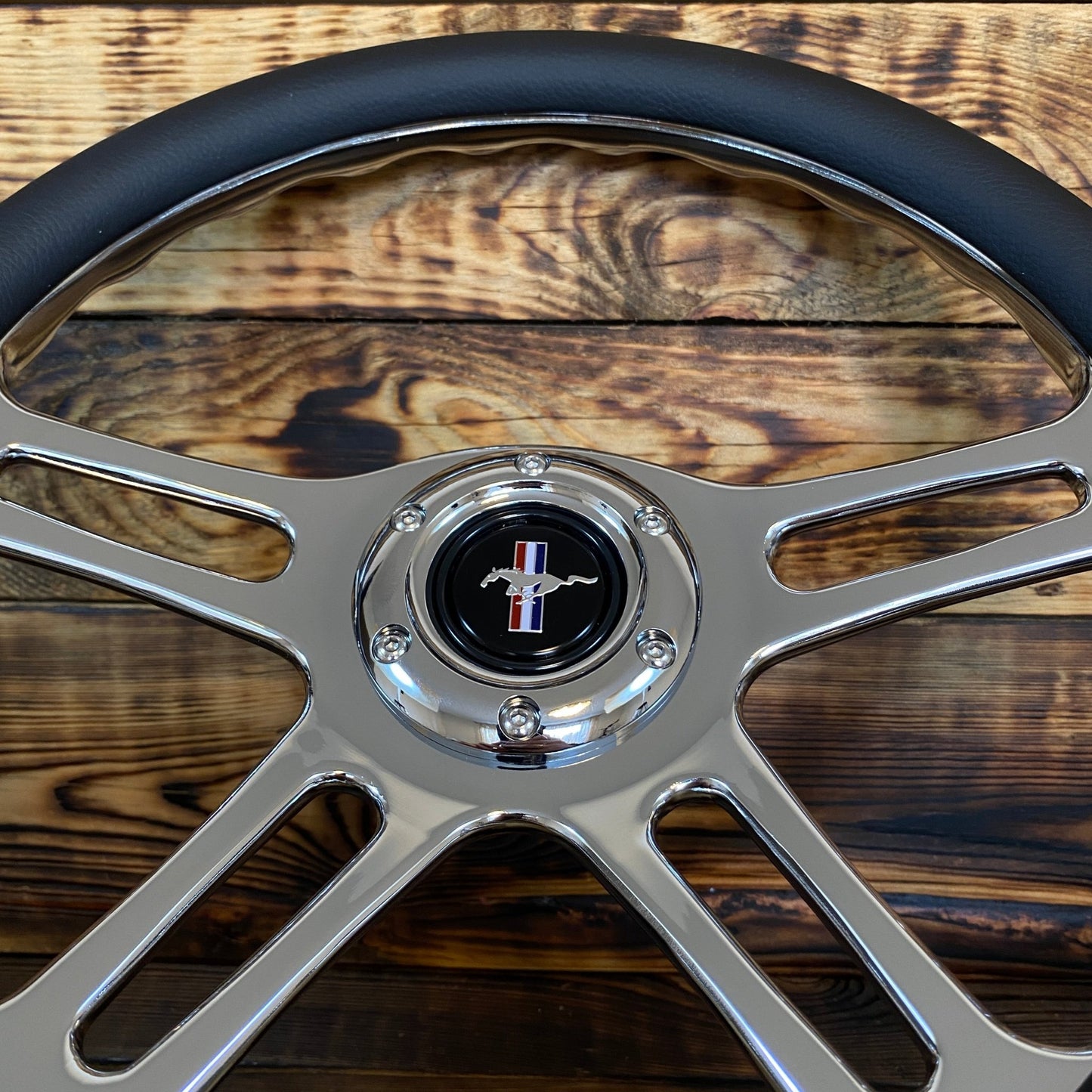14" Leather Aftermarket Steering Wheel for Mustang - Punk Wheels