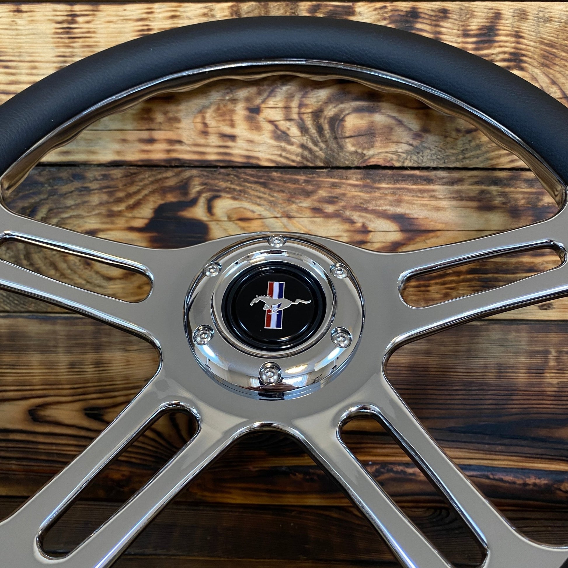 14" Leather Aftermarket Steering Wheel for Mustang - Punk Wheels