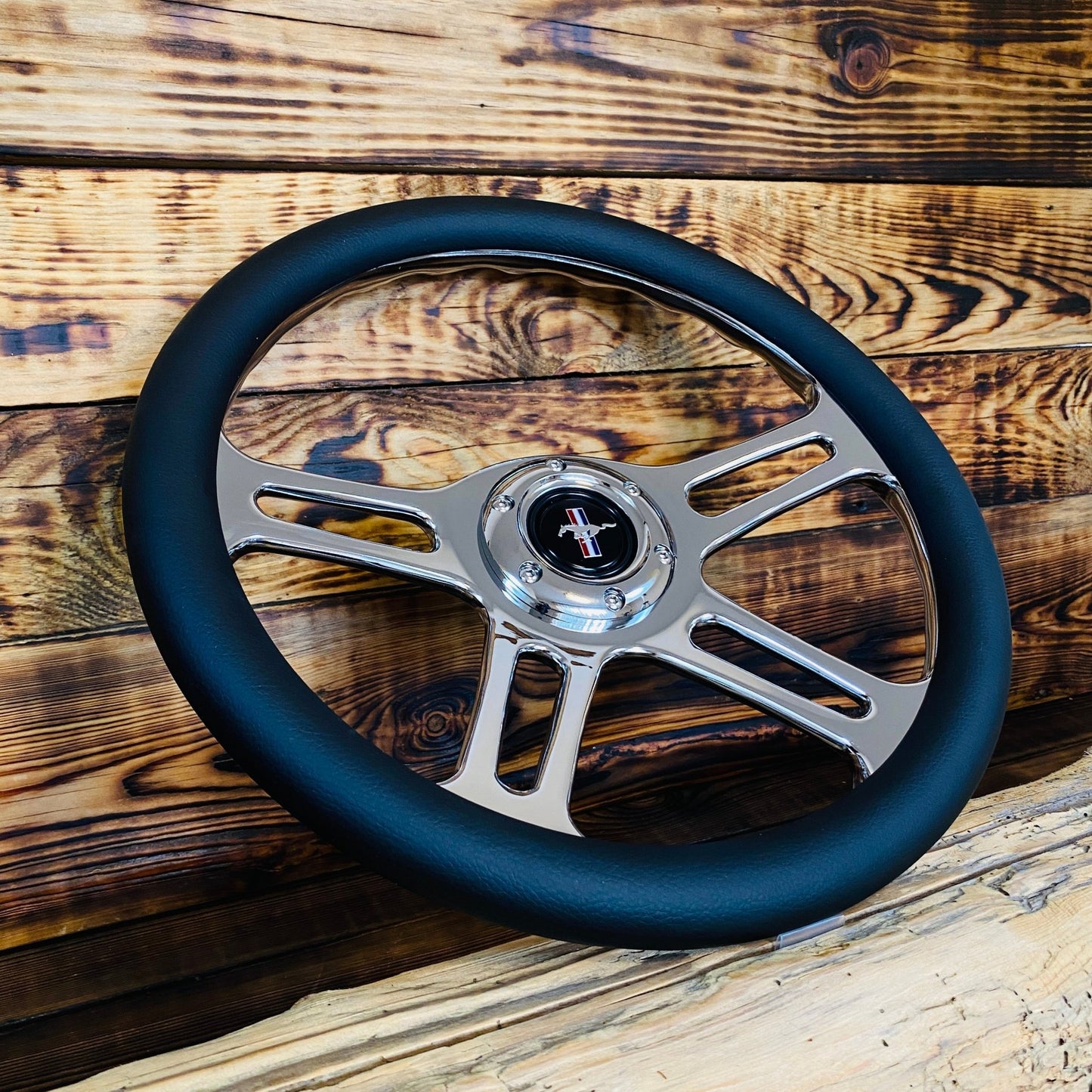 14" Leather Aftermarket Steering Wheel for Mustang - Punk Wheels