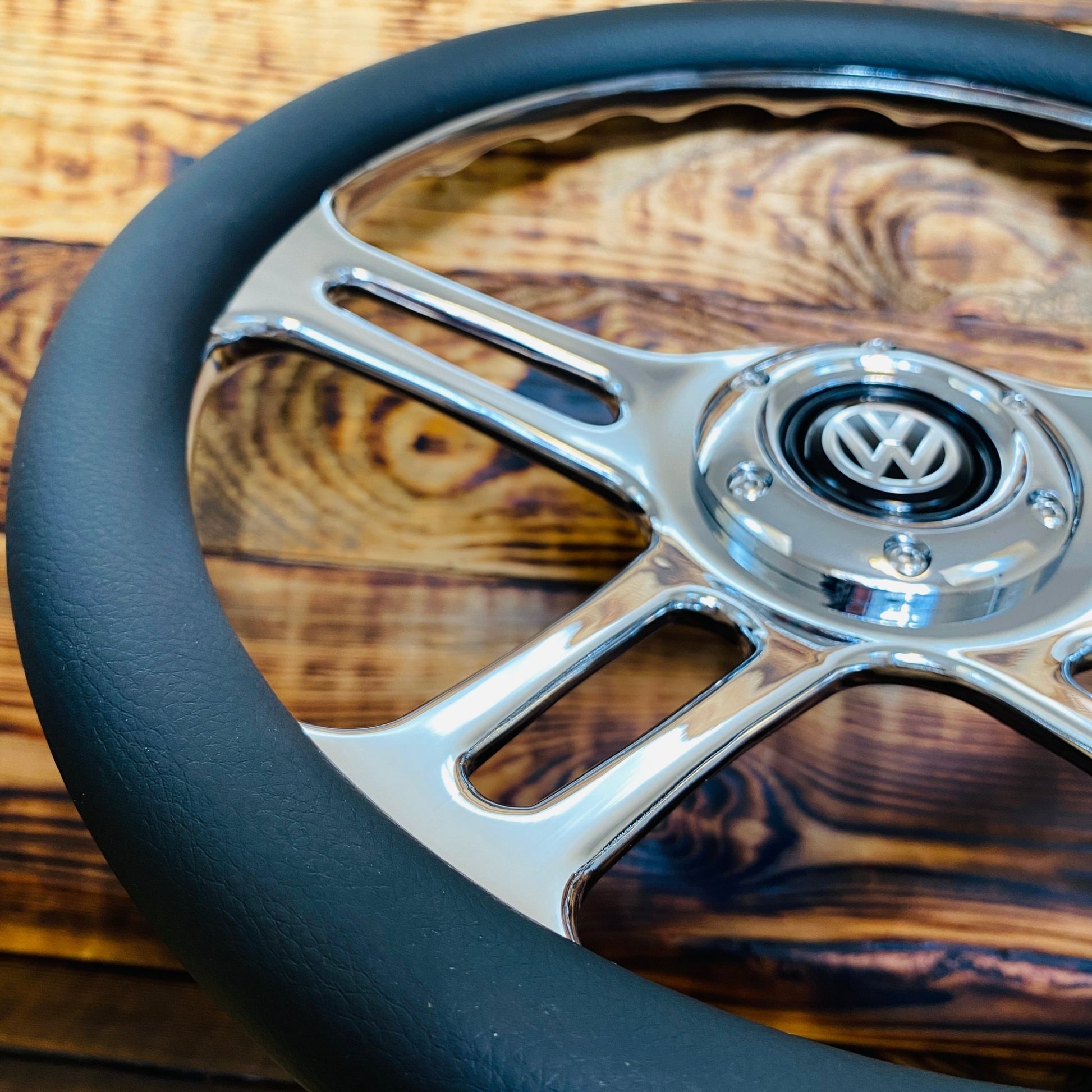 14" Leather Aftermarket Steering Wheel for VW Classic - Punk Wheels