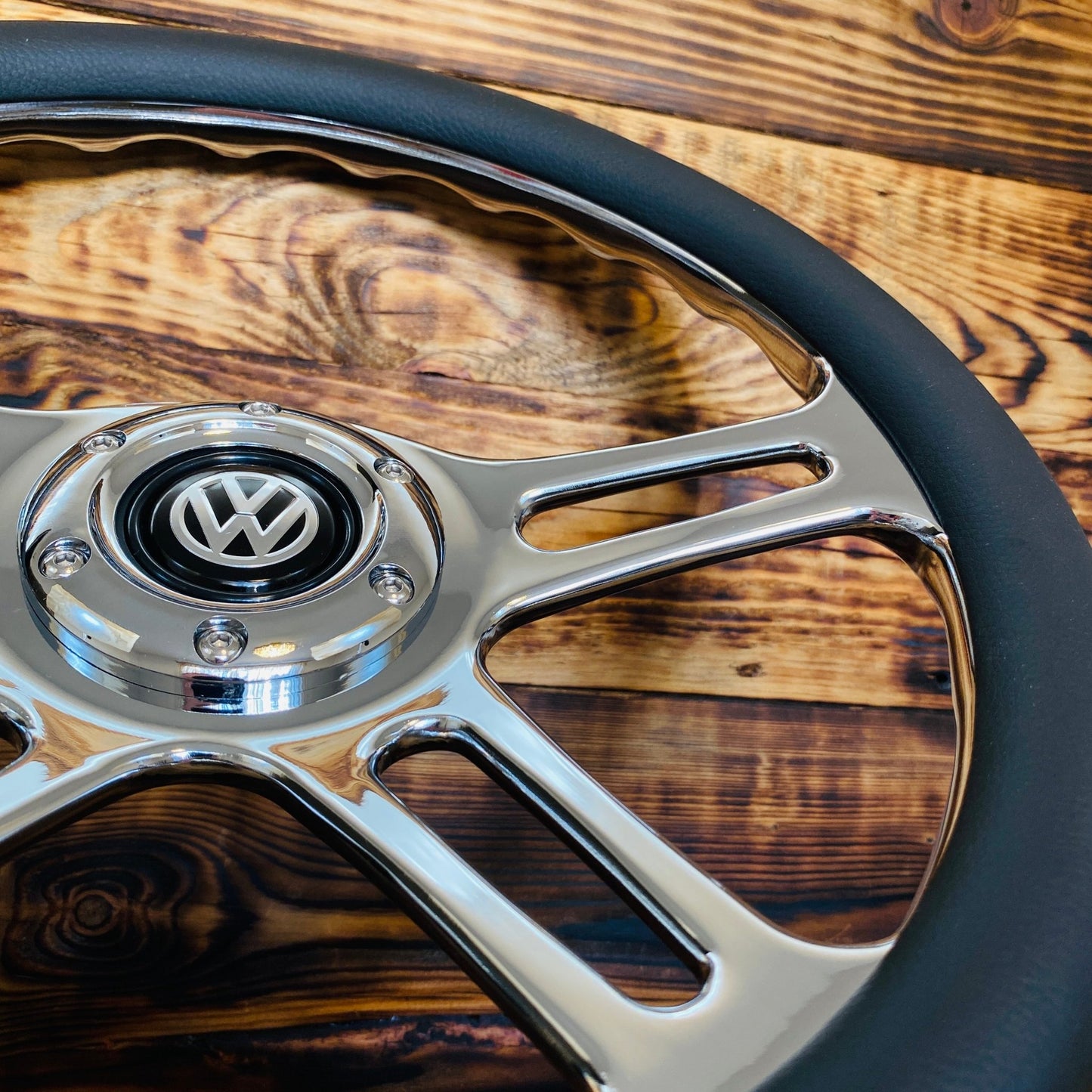 14" Leather Aftermarket Steering Wheel for VW Classic - Punk Wheels