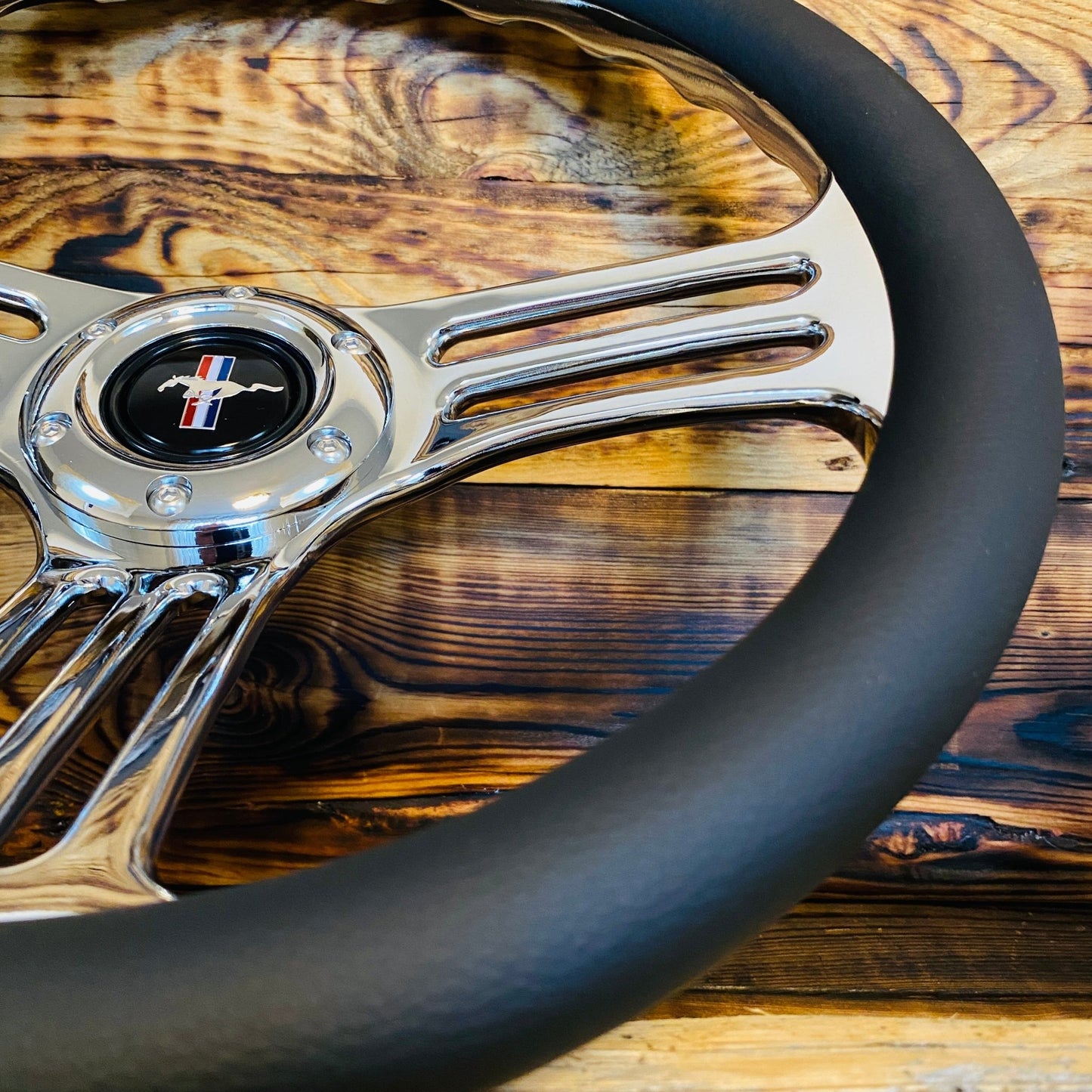 14" Leather Custom Steering Wheel for Ford Mustang - Punk Wheels
