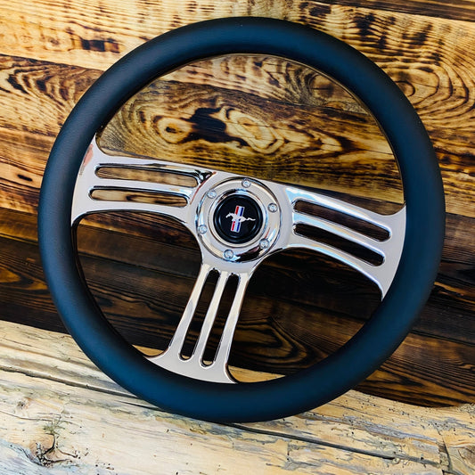 14" Leather Custom Steering Wheel for Ford Mustang - Punk Wheels