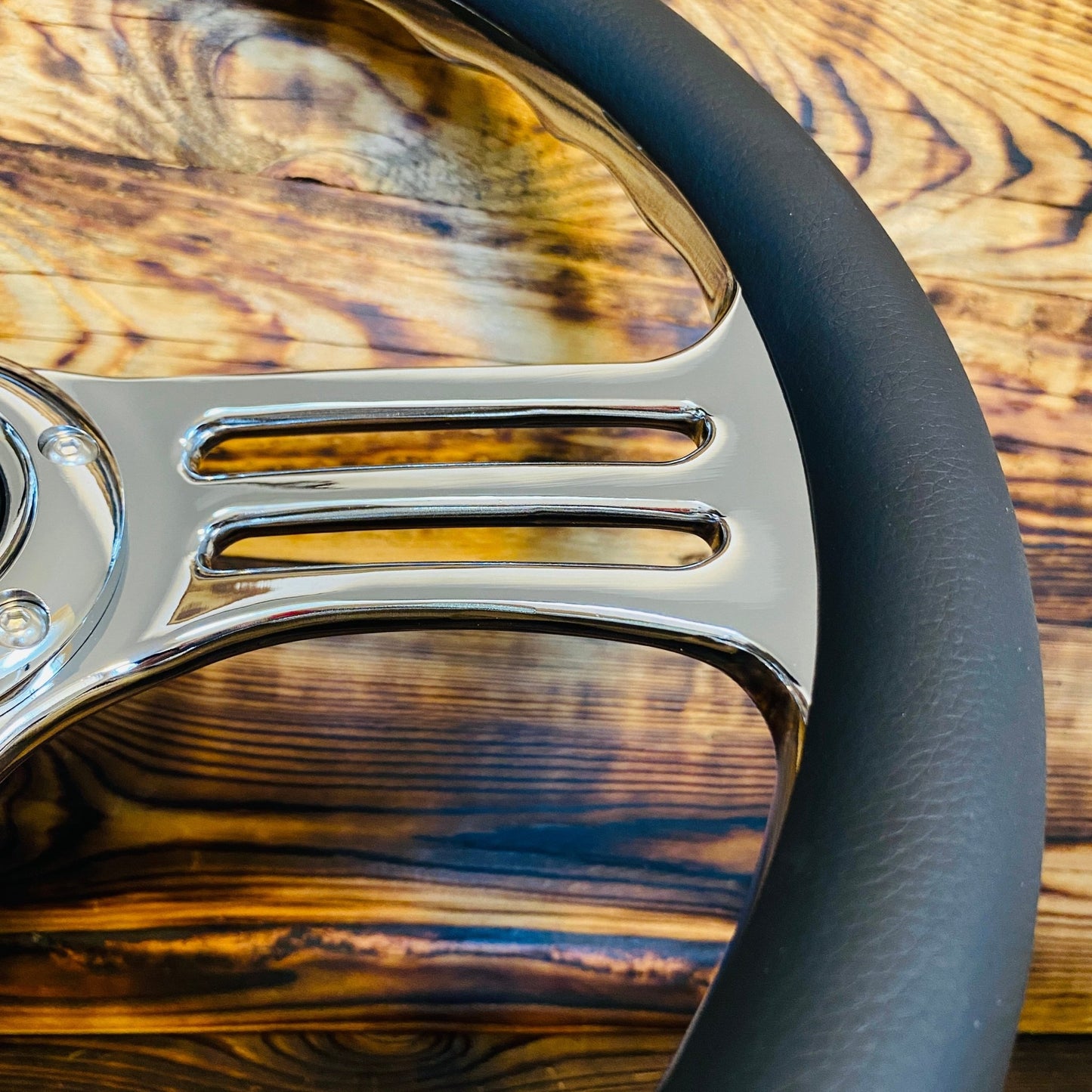 14" Leather Custom Steering Wheel for Ford Mustang - Punk Wheels