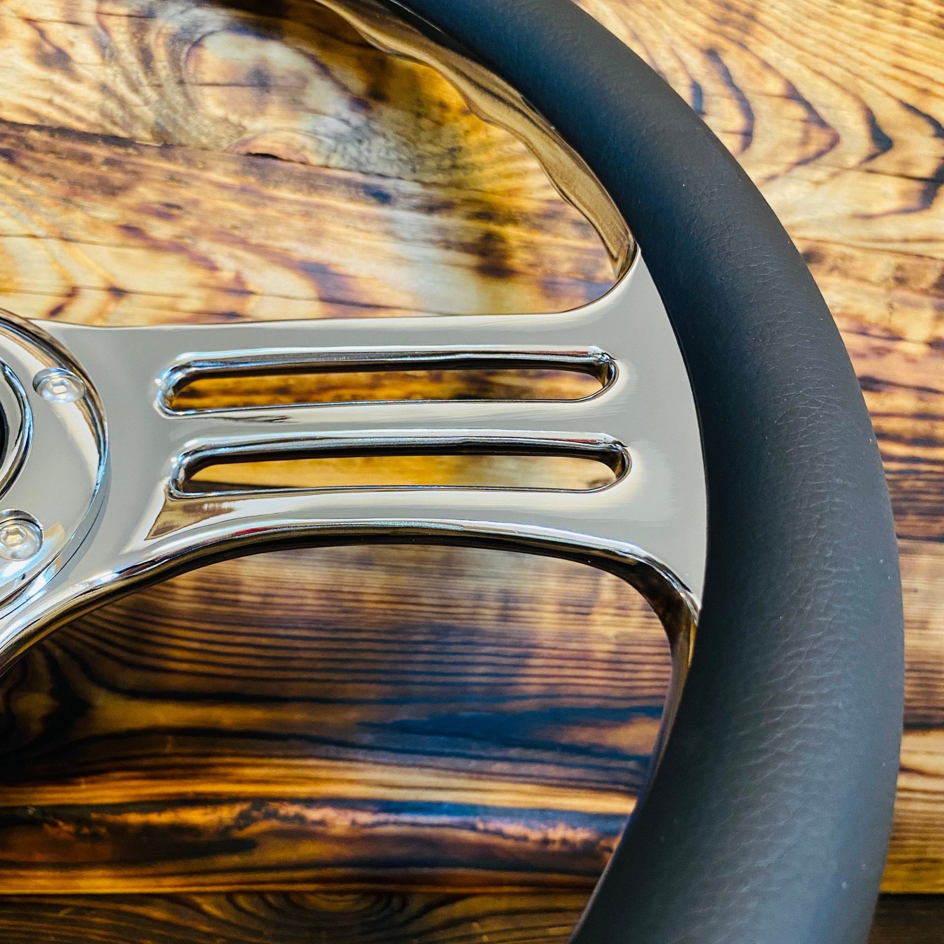 14" Leather Custom Steering Wheel for Ford Mustang - Punk Wheels