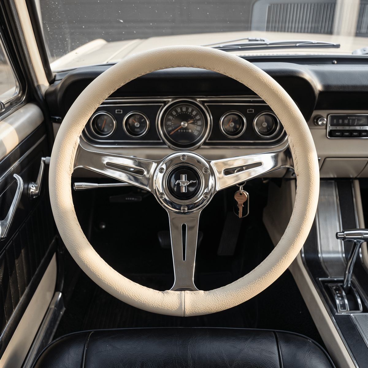 14" Leather Custom Steering Wheel for Ford Mustang - Punk Wheels