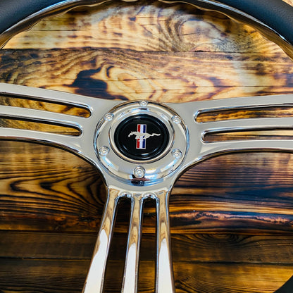 14" Leather Custom Steering Wheel for Ford Mustang - Punk Wheels