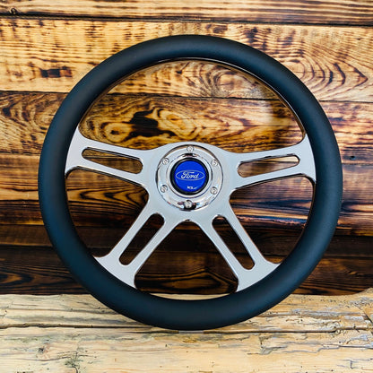 14" Leather Steering Wheel For Ford - Punk Wheels