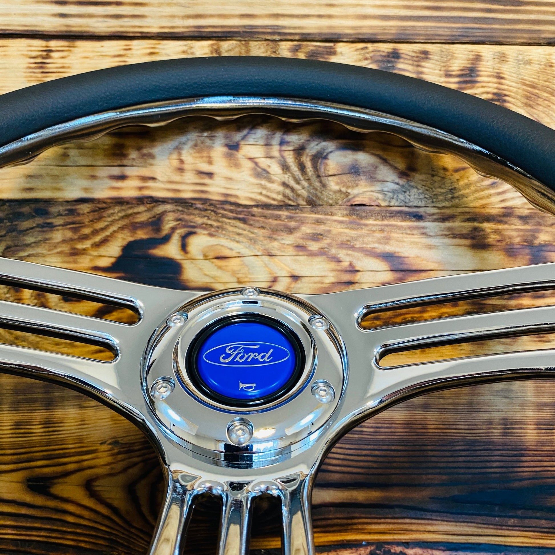 14" Leather Steering Wheel For Ford - Punk Wheels