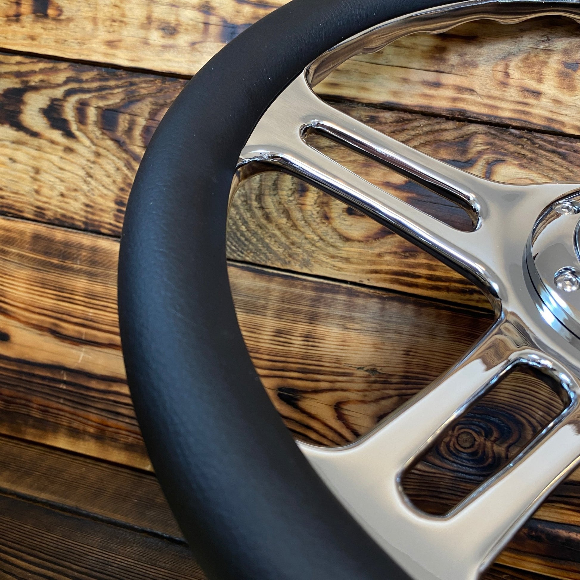 14" Leather Steering Wheel For Ford - Punk Wheels