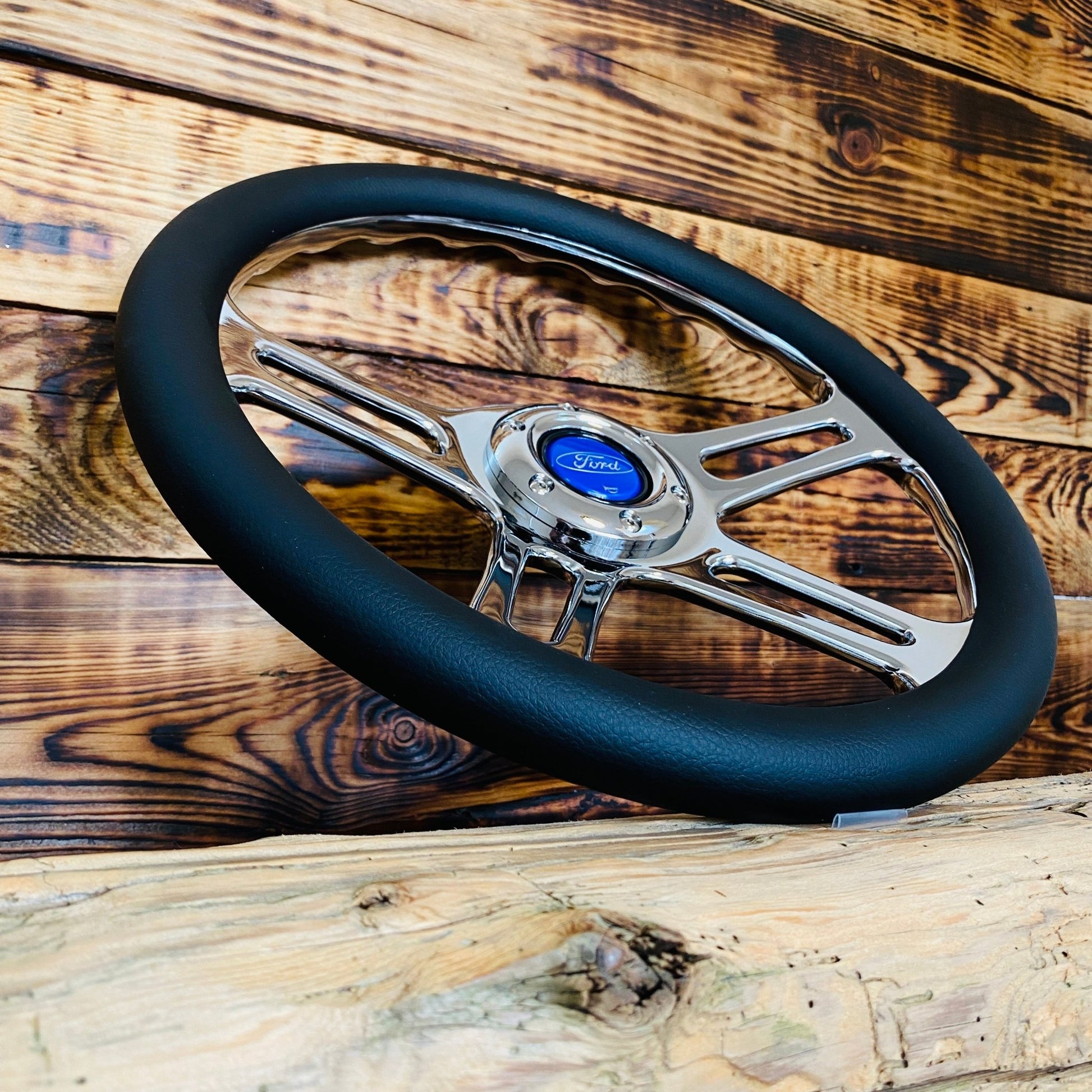 14" Leather Steering Wheel For Ford - Punk Wheels