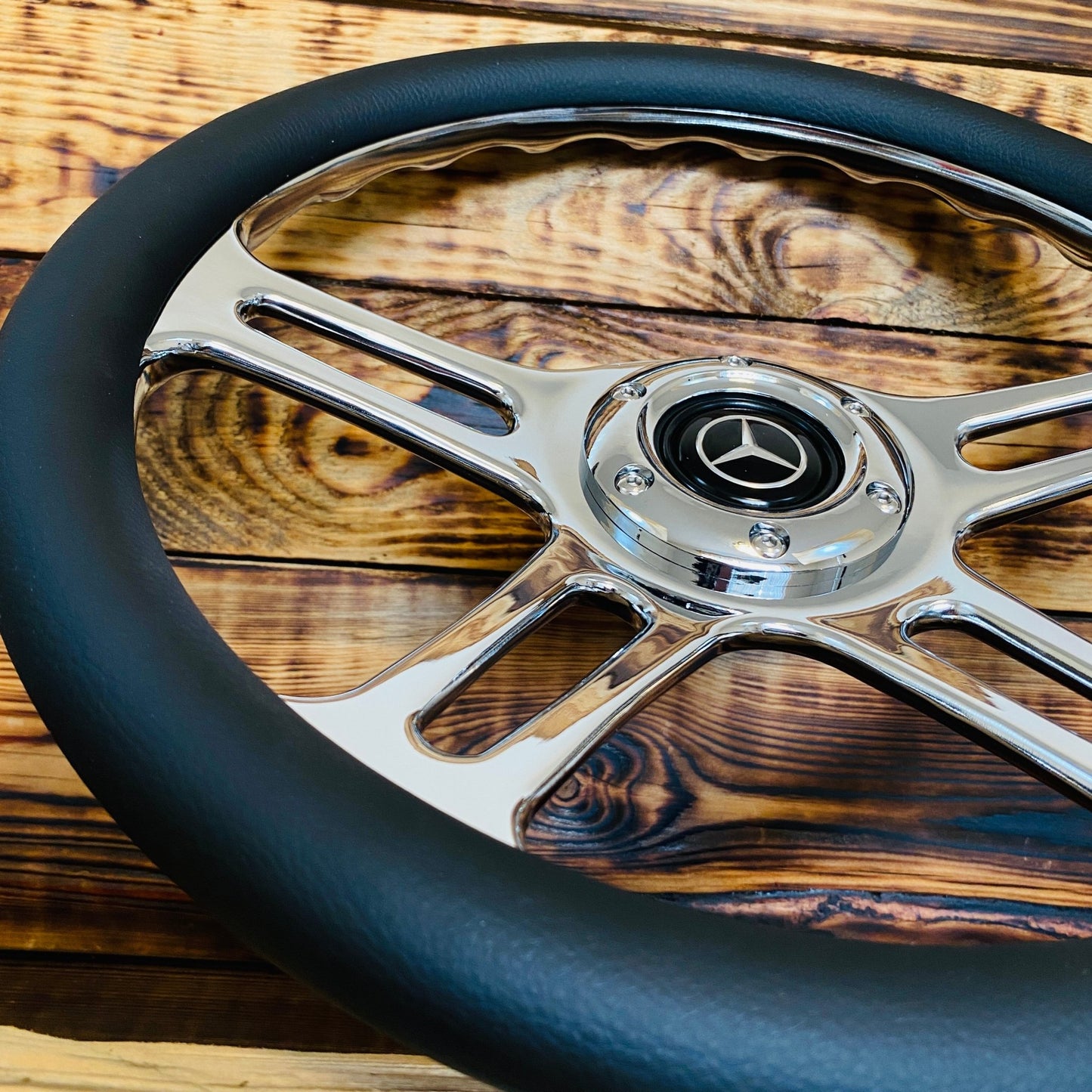 14" Leather Steering Wheel For Mercedes - Benz - Punk Wheels