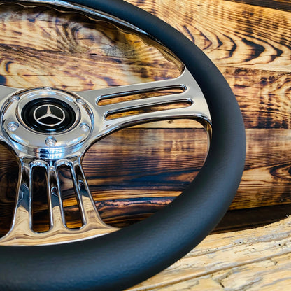 14" Leather Steering Wheel For Mercedes - Benz - Punk Wheels