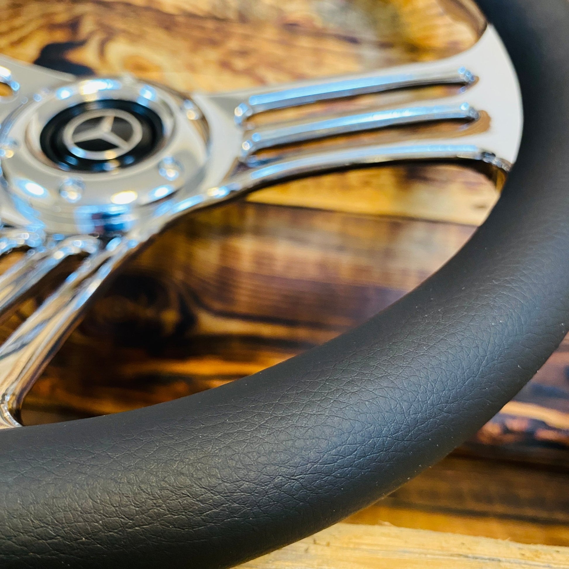 14" Leather Steering Wheel For Mercedes - Benz - Punk Wheels