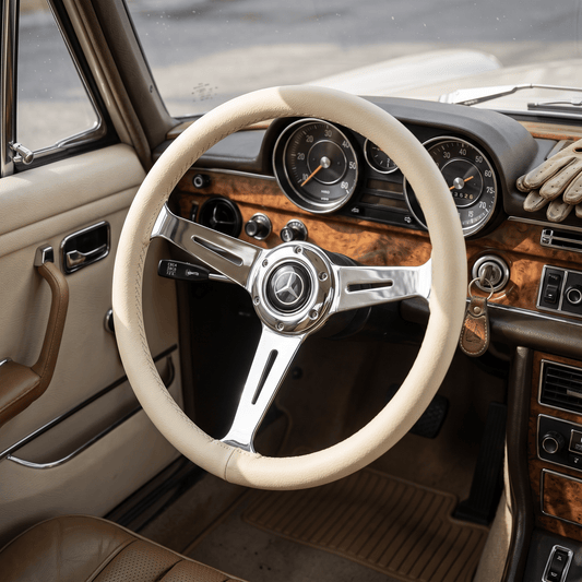 14" White Leather Steering Wheel For Mercedes-Benz - Punk Wheels