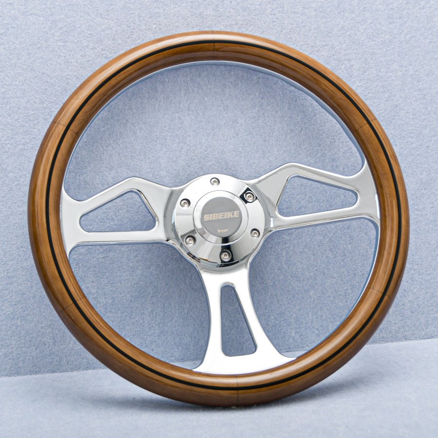 14" Wood Steering Wheel - Punk Wheels