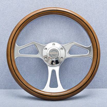 14" Wood Steering Wheel - Punk Wheels